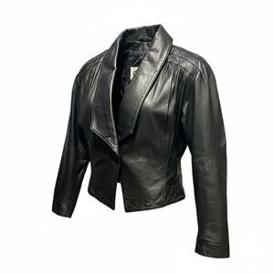 1980s CHIA Cropped Belted Leather Jacket